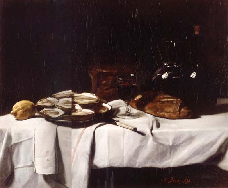 Francois Bonvin Still life with Lemon and Oysters France oil painting art